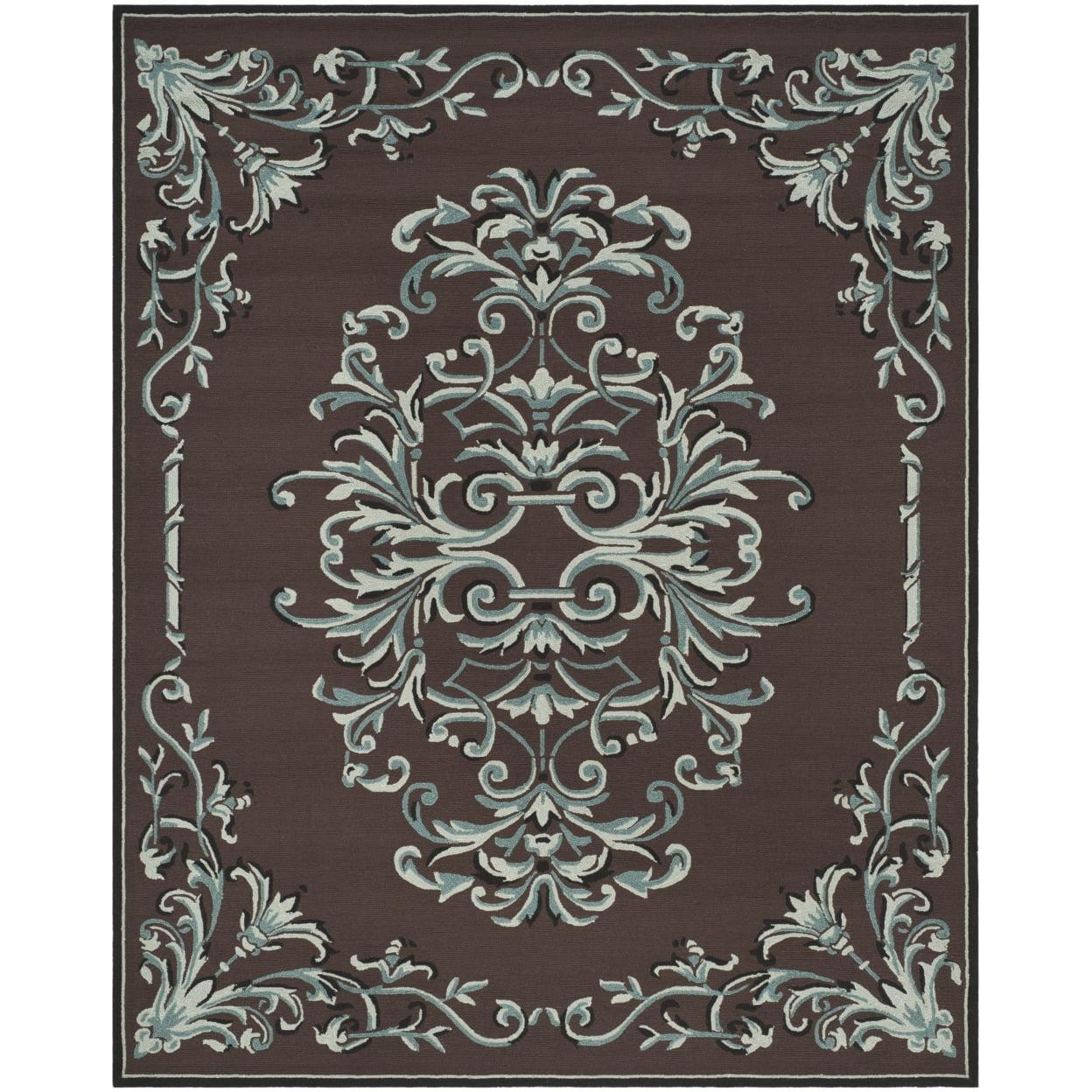 SAFAVIEH Easy Care Chanelle Floral Area Rug, Chocolate/Multi, 3' x 5'