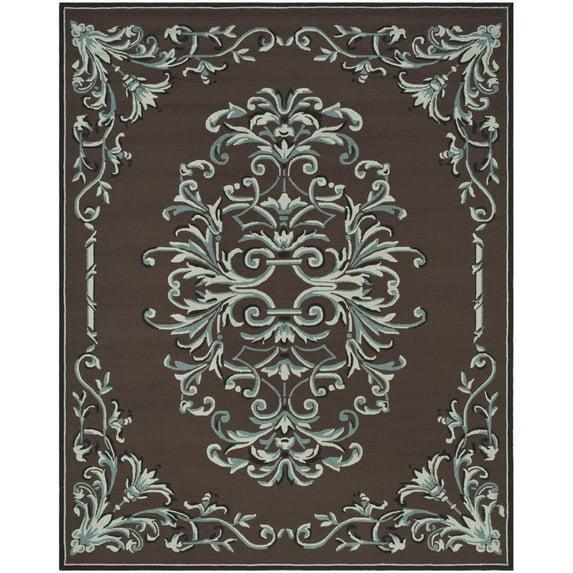 SAFAVIEH Easy Care Chanelle Floral Area Rug, Chocolate/Multi, 3' x 5'