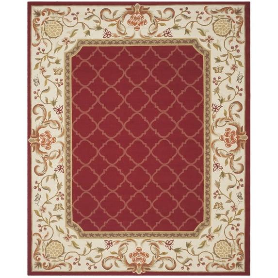 Easy Care EZC753 Hand Hooked Area Rug - Burgundy/Ivory - 8'x10' - Safavieh.