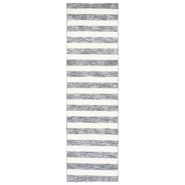 Easy Care ECR115 Power Loomed Machine Washable Indoor Runner - Dark Grey/Ivory - 2'3"x6' - Safavieh