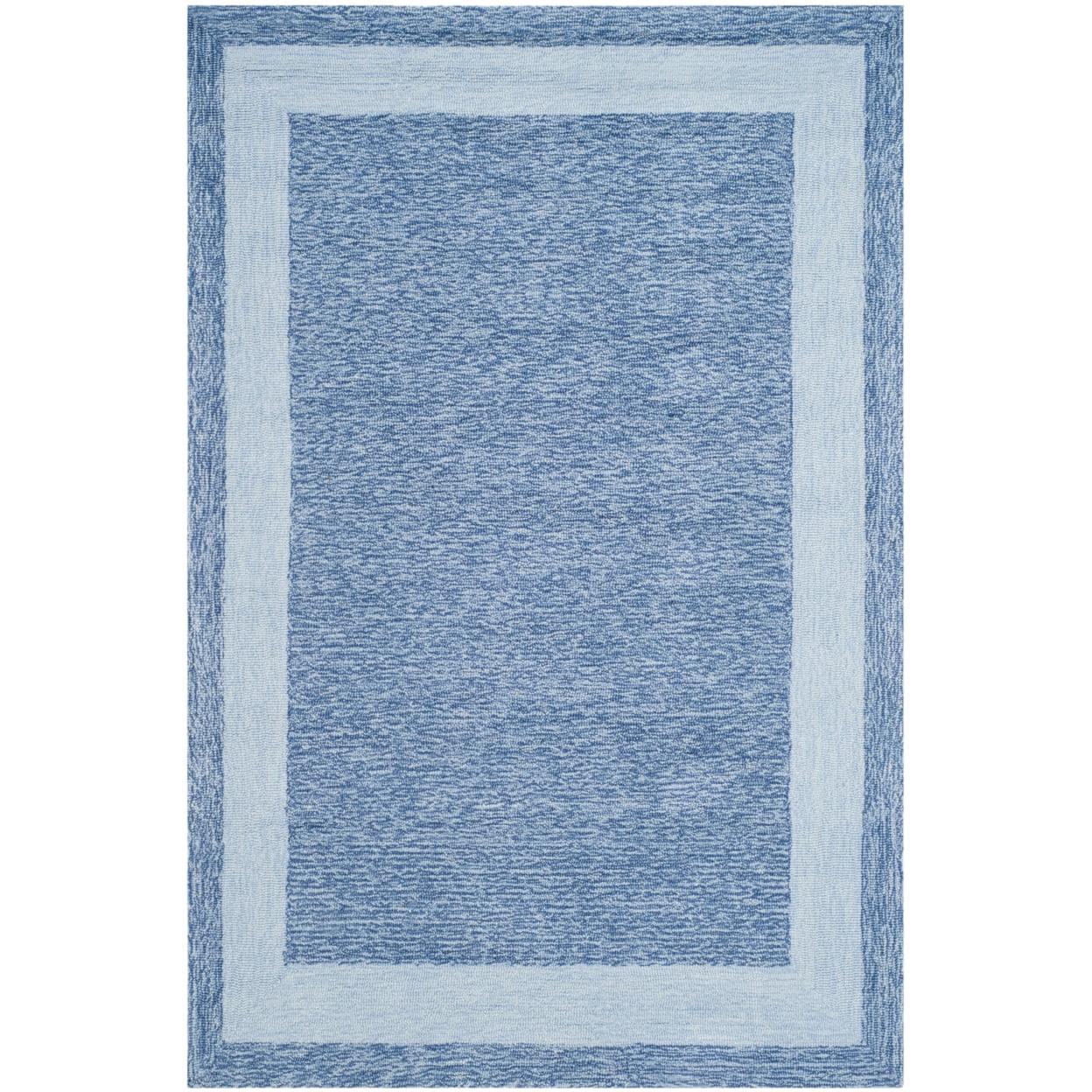 SAFAVIEH Easy Care Jane Solid Bordered Area Rug, Blue, 6' x 9'