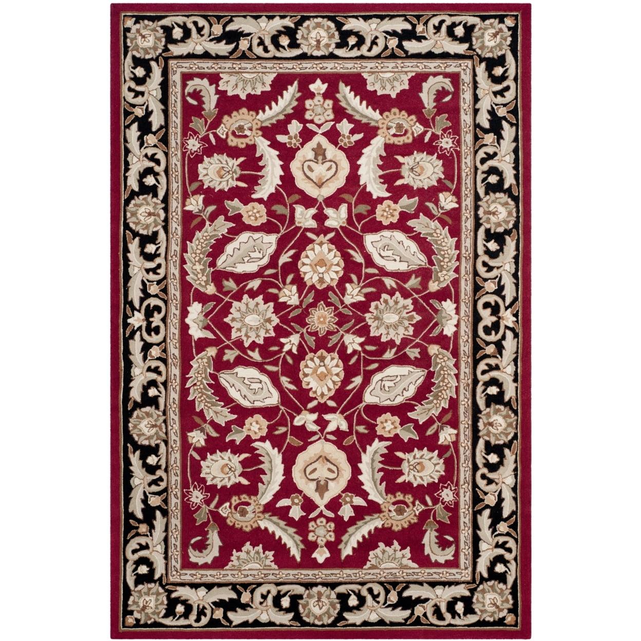 Handmade Red Synthetic Reversible Rectangular 6' x 9' Rug