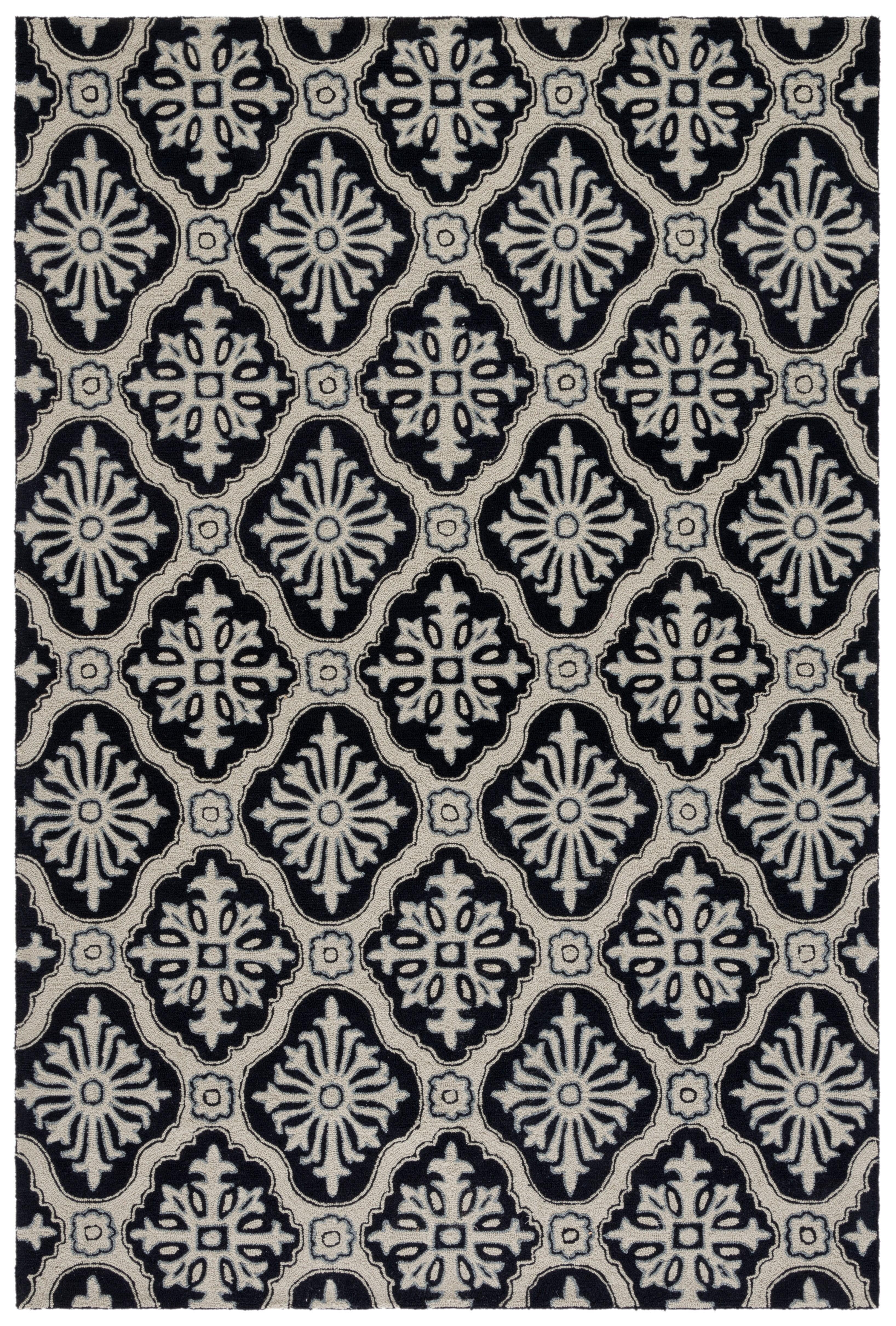 Taran Easy Care Hand Hooked Performance Geometric Rug