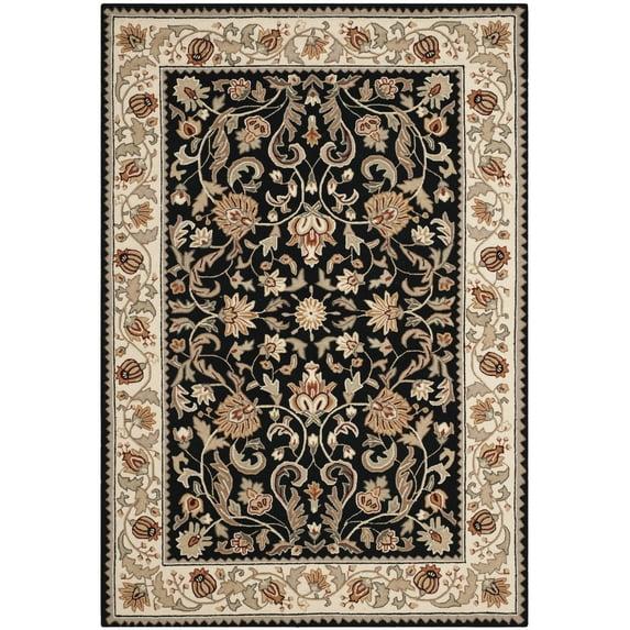 Easy Care EZC101 Hand Hooked Accent Rug - Black/Ivory - 2'x3' - Safavieh.