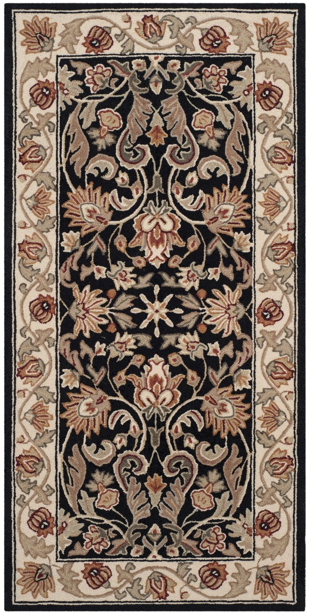 Easy Care EZC101 Hand Hooked Area Rug - Black/Ivory - 3'x6' - Safavieh.