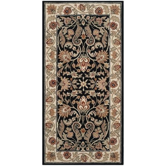 Easy Care EZC101 Hand Hooked Area Rug - Black/Ivory - 3'x6' - Safavieh.