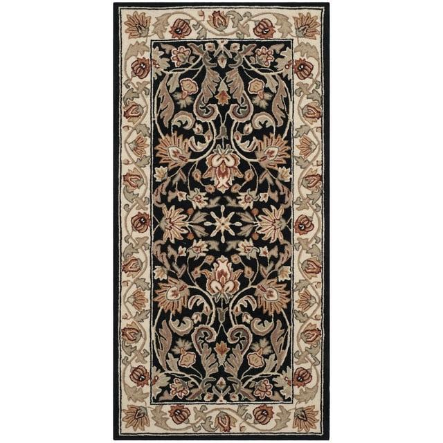 Easy Care EZC101 Hand Hooked Area Rug - Black/Ivory - 3'x6' - Safavieh.