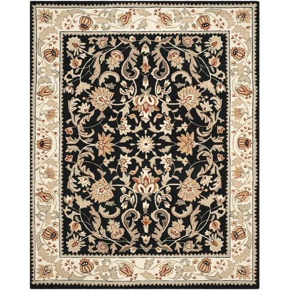 Easy Care EZC101 Hand Hooked Area Rug - Black/Ivory - 8'9"x11'9" - Safavieh.