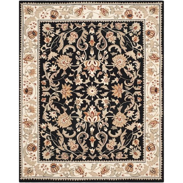 Easy Care EZC101 Hand Hooked Area Rug - Black/Ivory - 8'9"x11'9" - Safavieh.