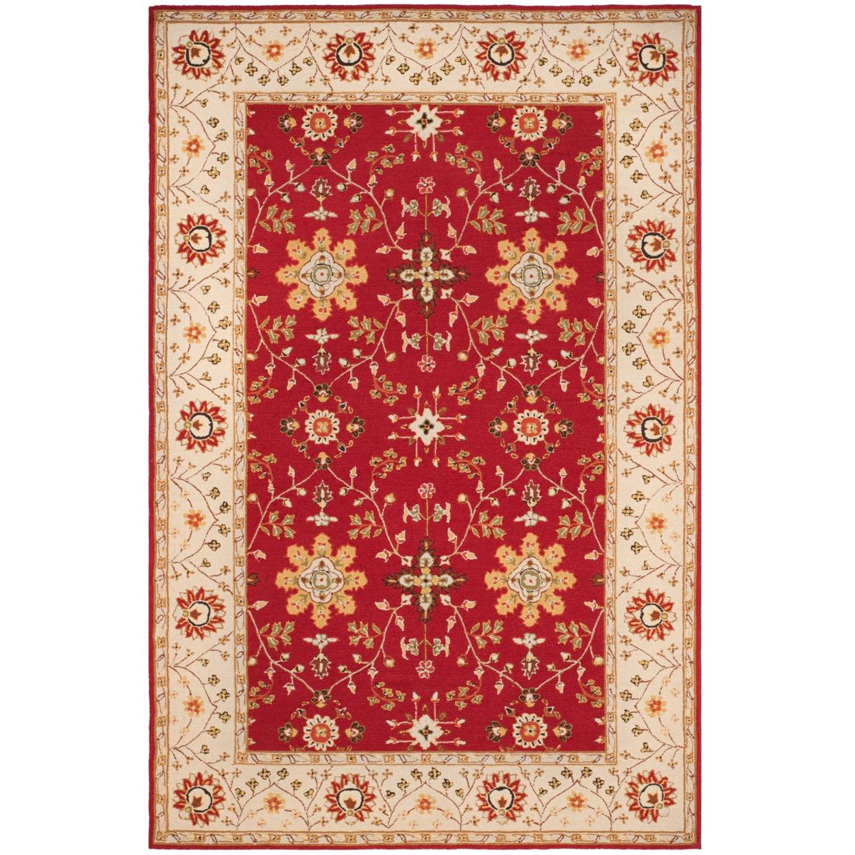 Easy Care EZC751 Hand Hooked Area Rug - Red/Ivory - 4'x6' - Safavieh.