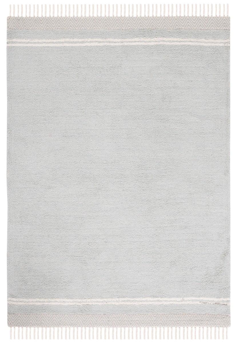 Classic Elegance 3' x 5' Light Blue & Ivory Hand-Knotted Area Rug