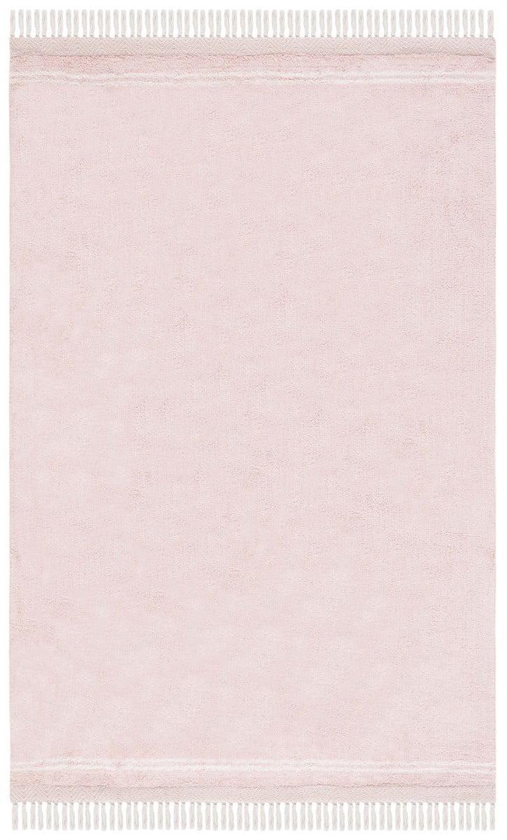 SAFAVIEH Easy Care Tahnee Solid Area Rug, 4' x 6', Pink/Ivory