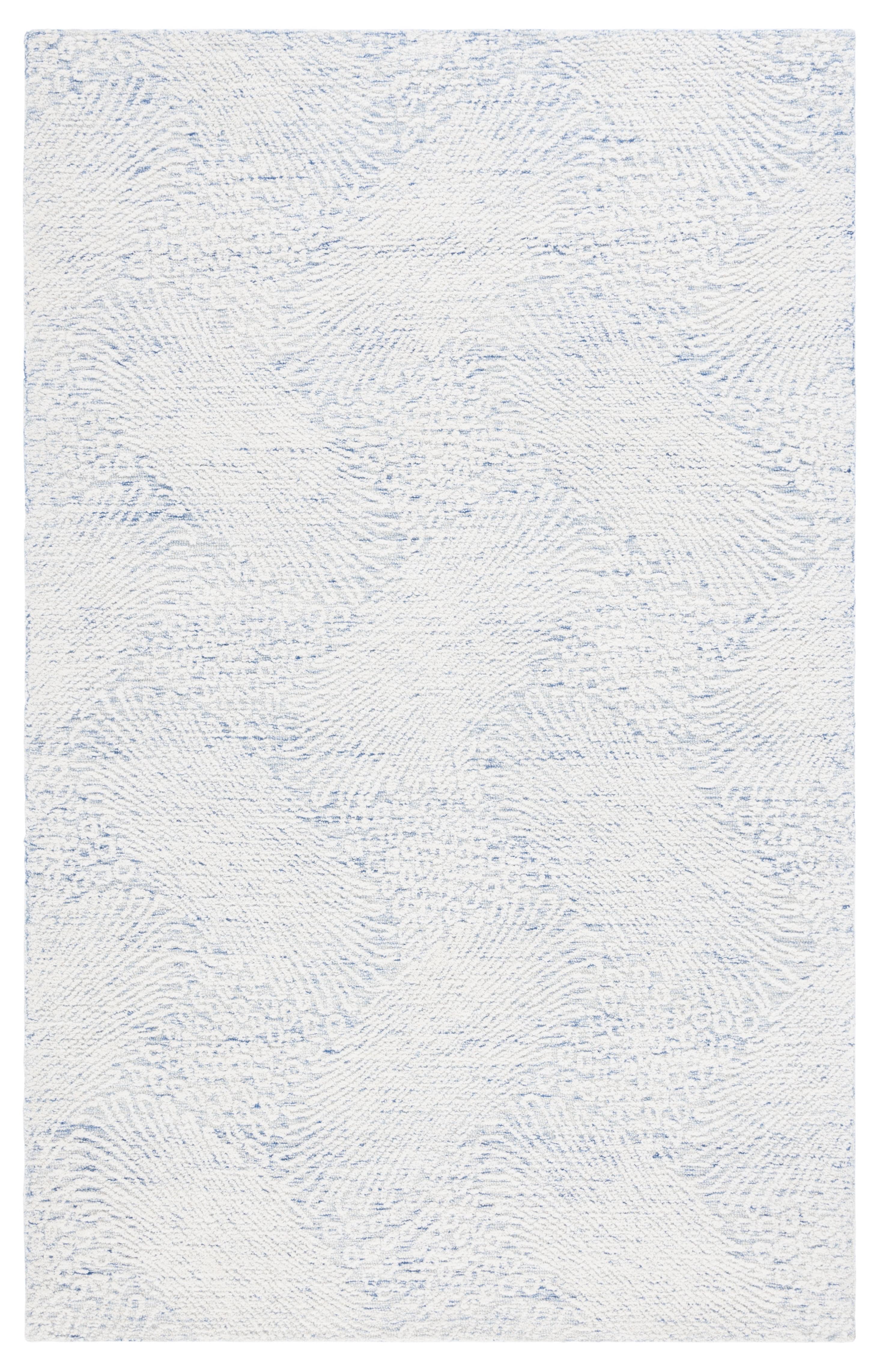 Ebony EBN105 Hand Tufted Indoor Area Rug - Blue/Ivory - 5'x8' - Safavieh