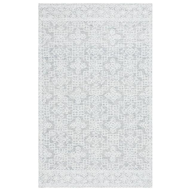 Ebony EBN201 Hand Tufted Area Rug - Grey/Ivory - 4'x6' - Safavieh.