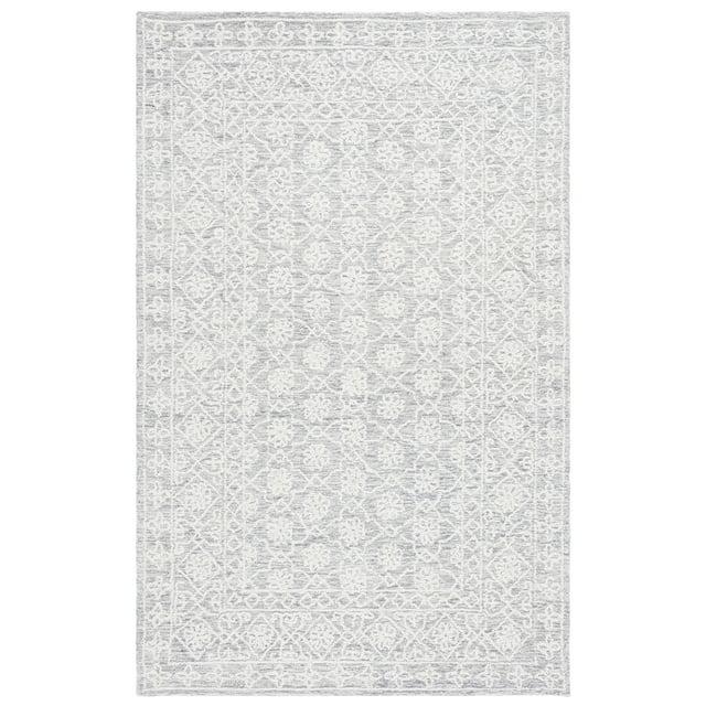 Ebony EBN208 Hand Tufted Area Rug - Grey/Ivory - 4'x6' - Safavieh.