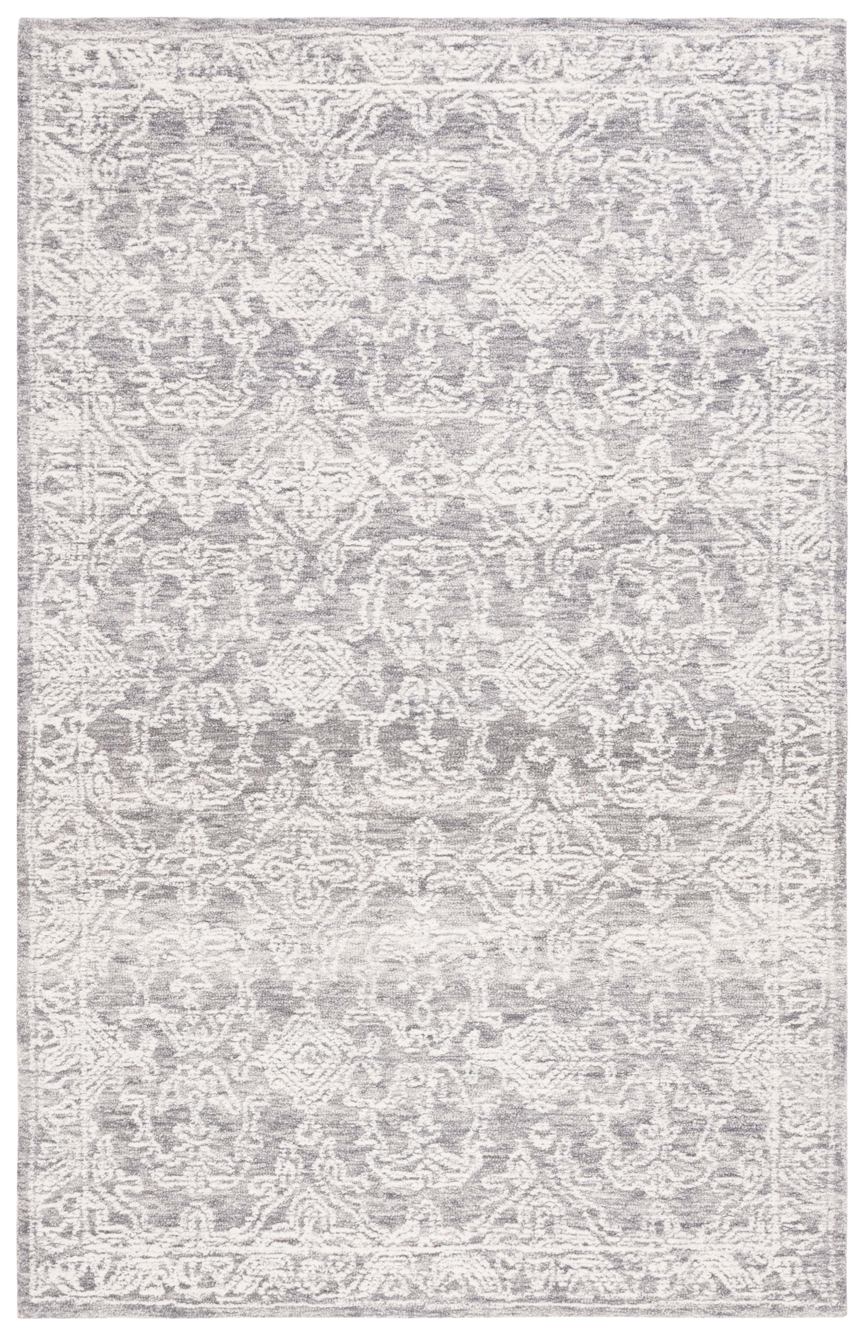 Gray Wool Tufted Handmade 4' x 6' Area Rug