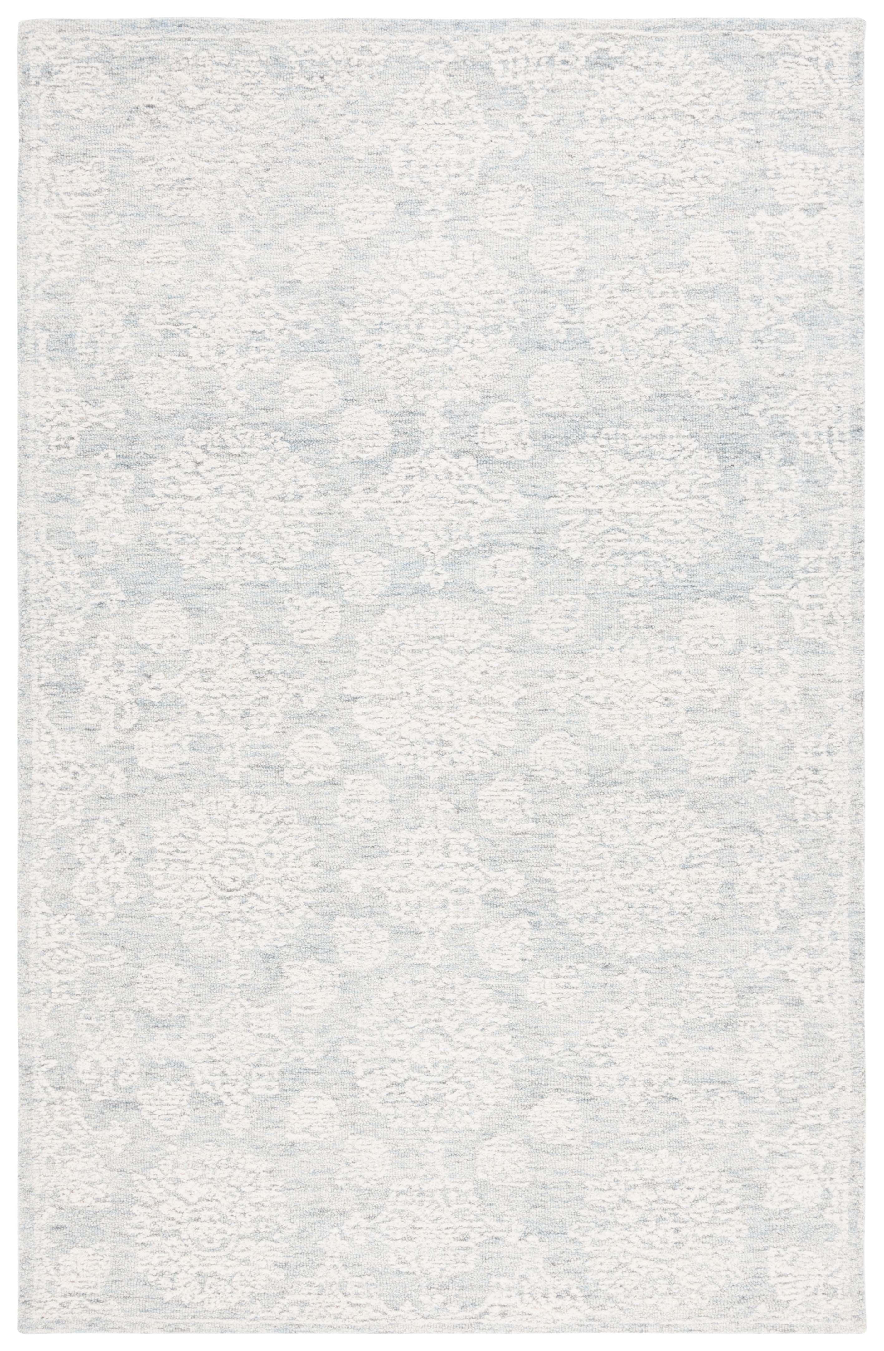 Ivory and Light Grey Hand-Tufted Wool 3' x 5' Area Rug