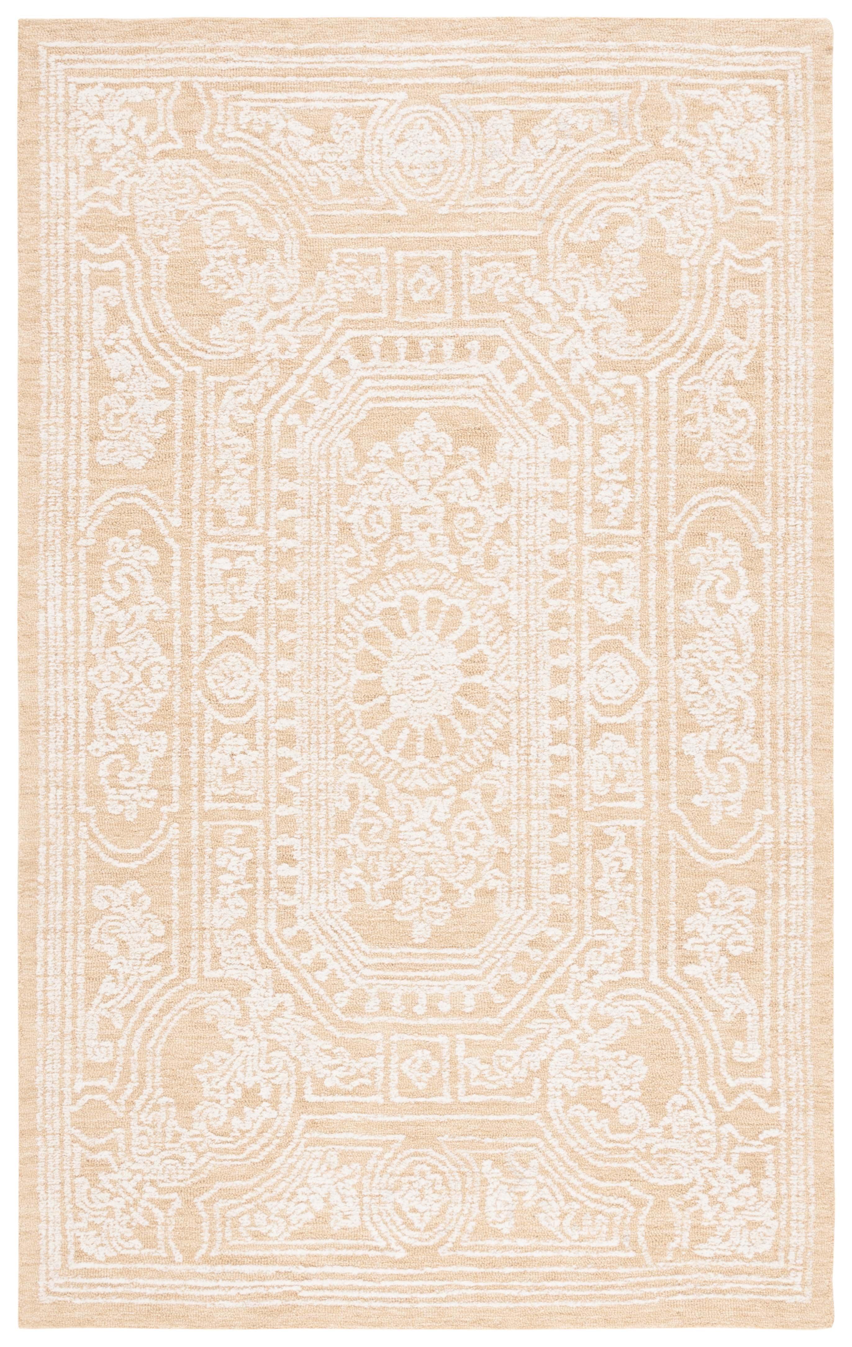 Ebony EBN310 Hand Tufted Indoor Area Rug - Ivory/Gold - 5'x8' - Safavieh