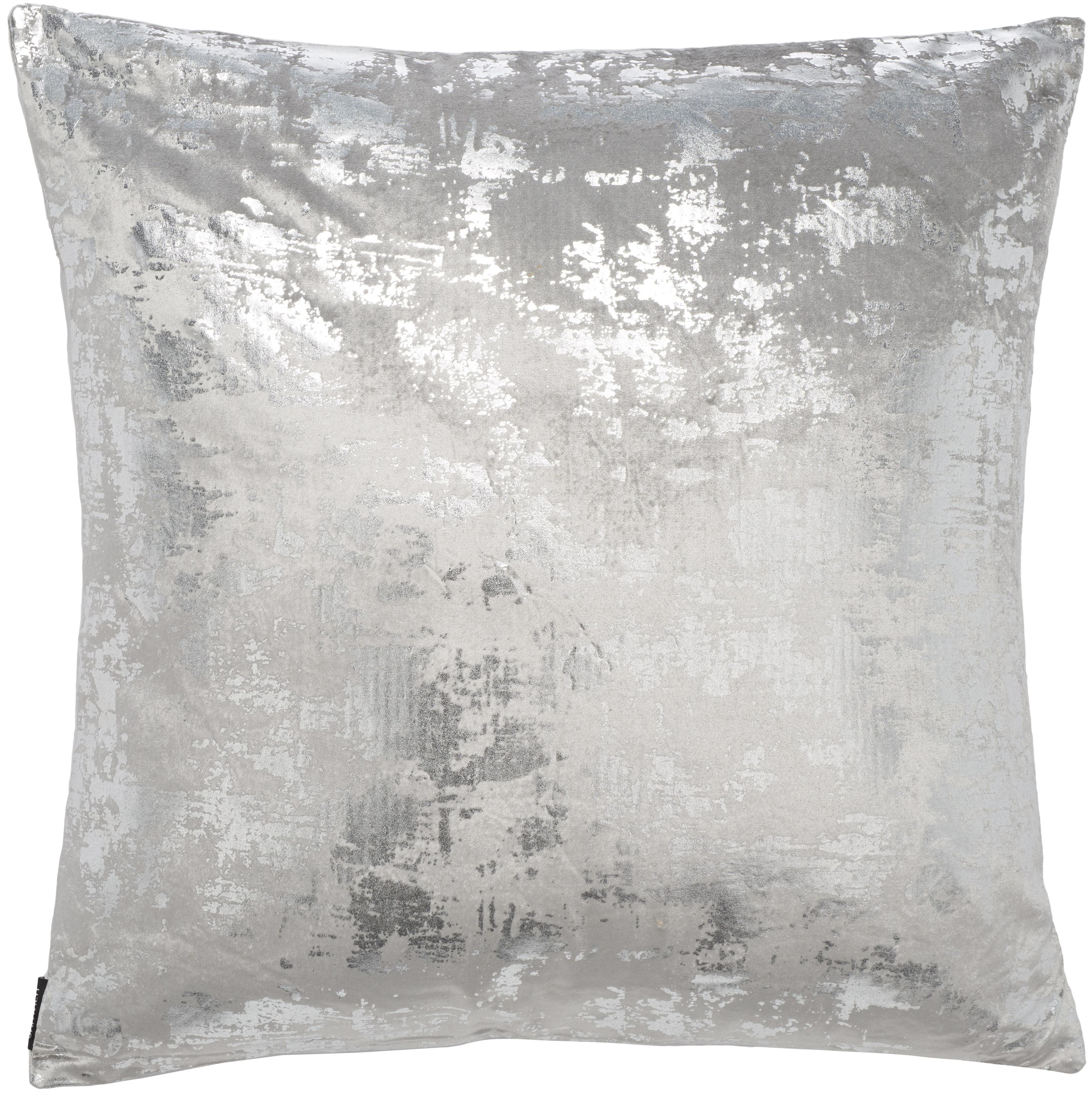 SAFAVIEH Edmee Abstract Pillow, 18" x 18", Light Grey/Silver