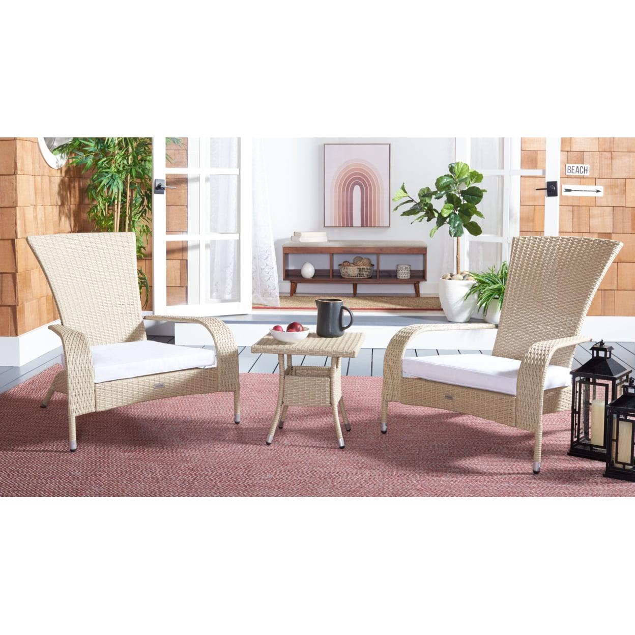 Edna Beige and White 3 Piece PE Rattan Lounge Set