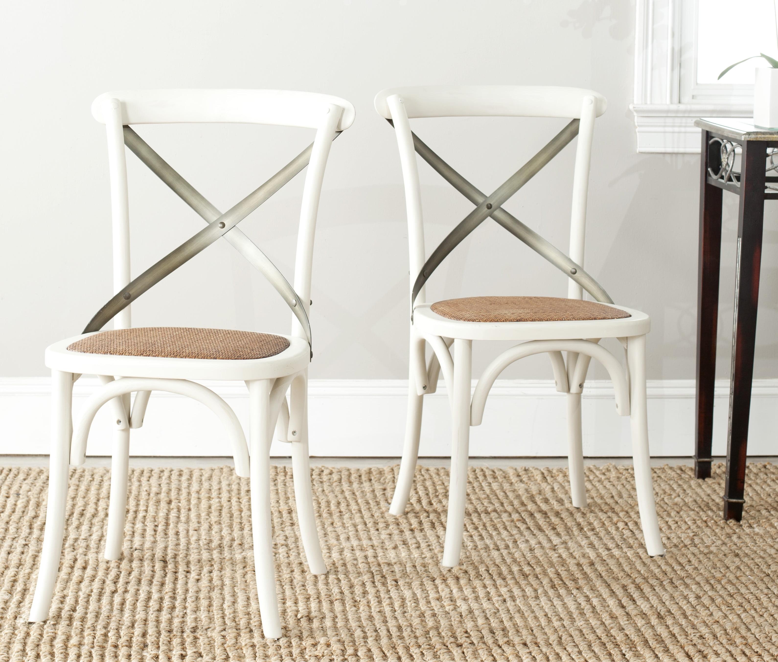 Franklin 18" H X-Back Farmhouse Dining Chair (Set of 2) - AMH9501 - Antique White - Safavieh Couture