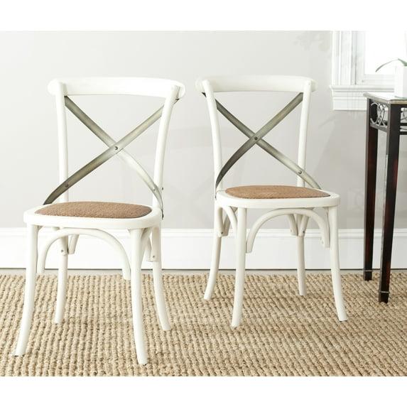 Franklin 18" H X-Back Farmhouse Dining Chair (Set of 2) - AMH9501 - Antique White - Safavieh Couture