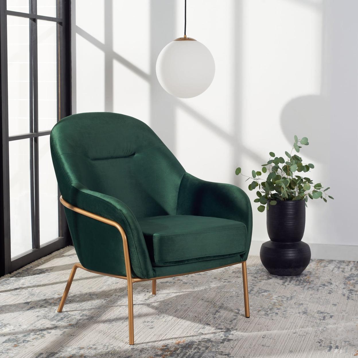 Eleazer Velvet Accent Chair  - Safavieh