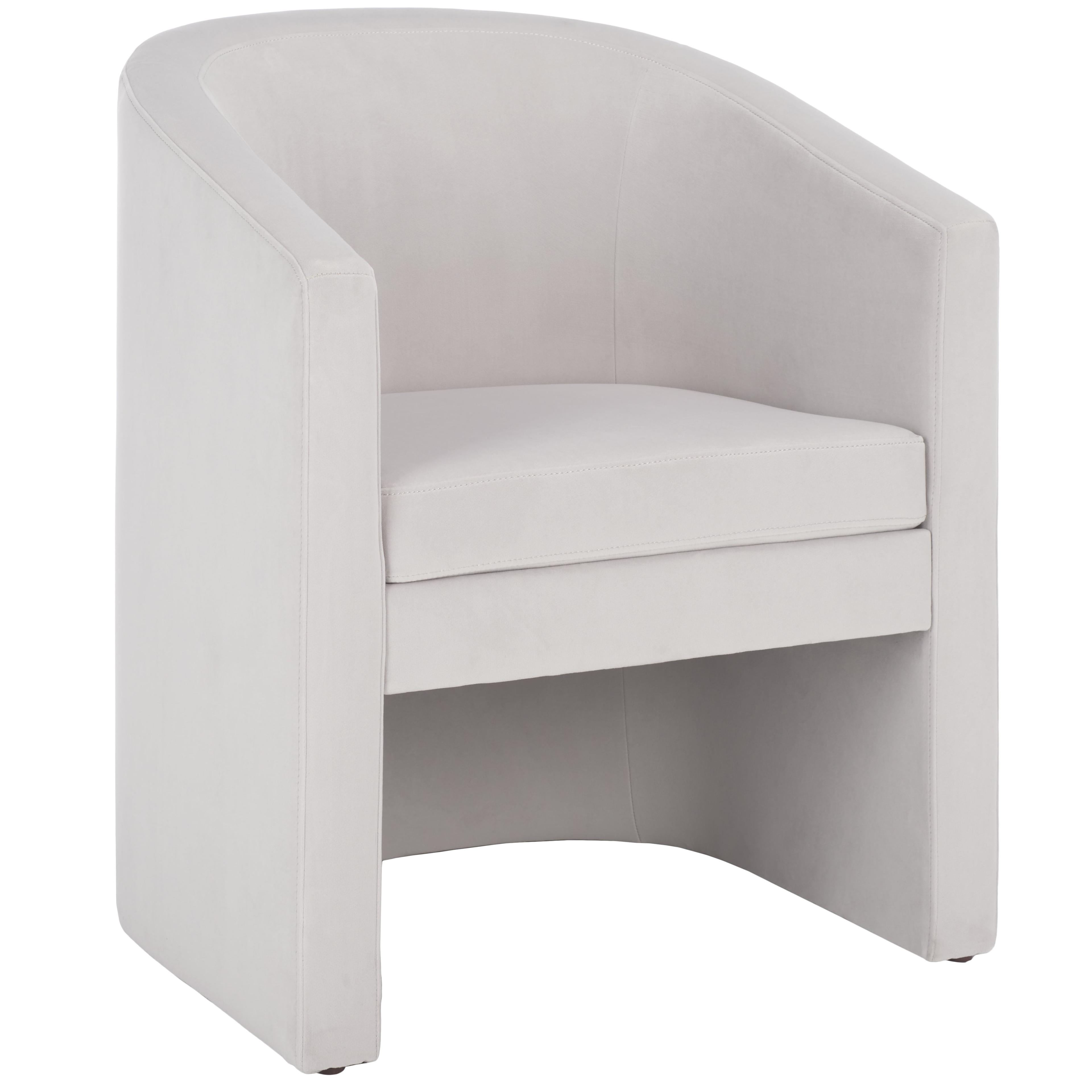 Elysian Light Grey Velvet Barrel Accent Chair