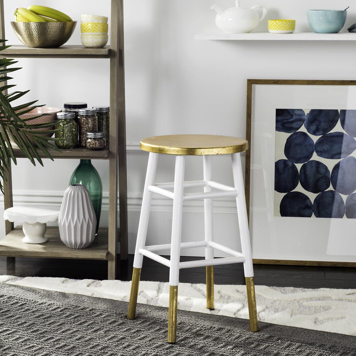 Emery Dipped Gold Leaf Counter Stool  - Safavieh