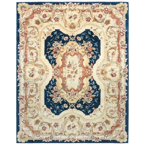 Empire EM824 Hand Tufted Indoor Area Rug - Navy/Beige - 7'6"x9'6" - Safavieh