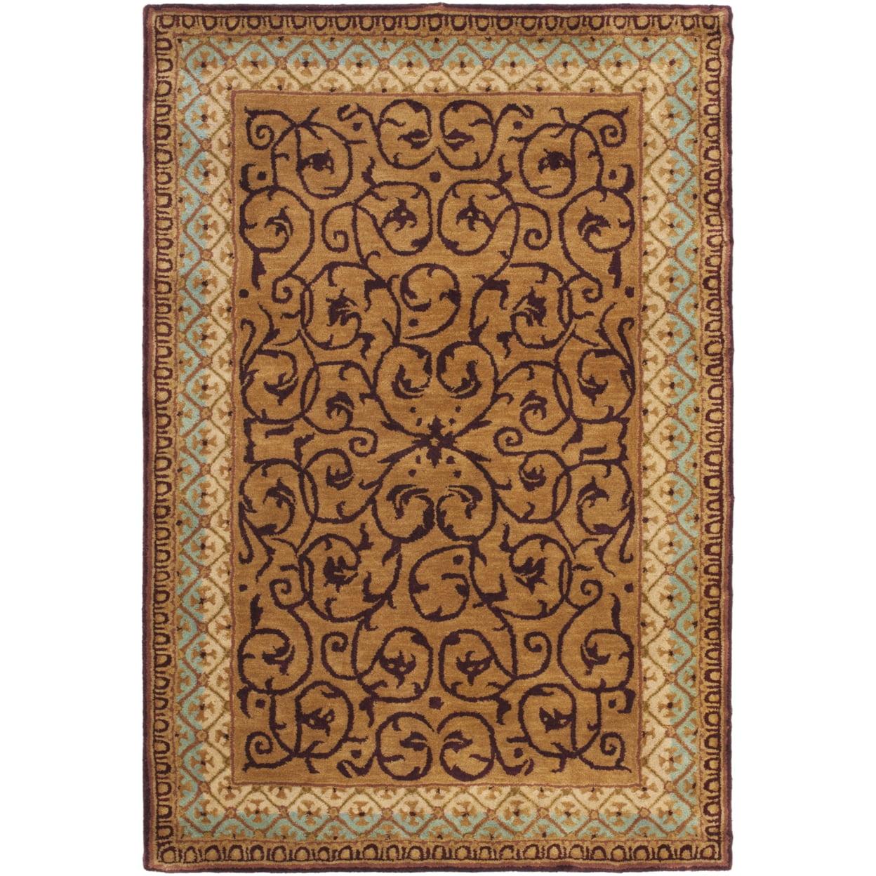 Empire 4' x 6' Blue and Brown Hand-Tufted Wool Rug