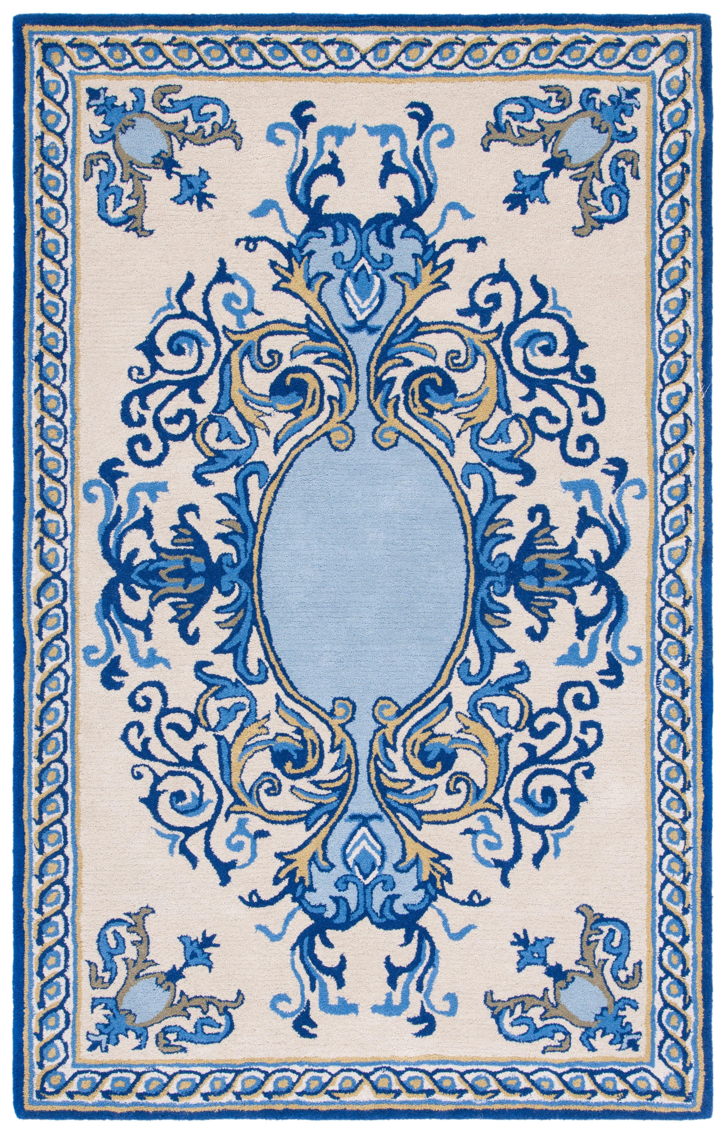 SAFAVIEH Empire Brianna Medallion Area Rug, Blue/Ivory, 3' x 5'