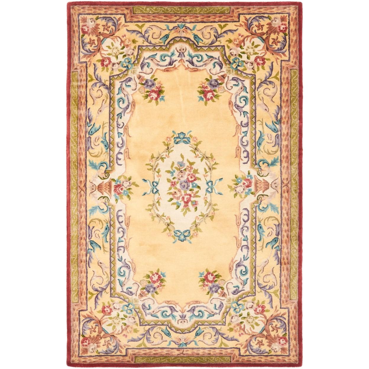 SAFAVIEH Empire Kathleen Floral Wool Area Rug, Gold, 6' x 9'