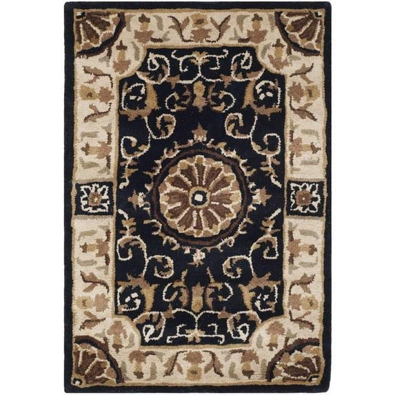 SAFAVIEH Empire Naira Oriental Wool Area Rug, Black/Ivory, 2' x 3'