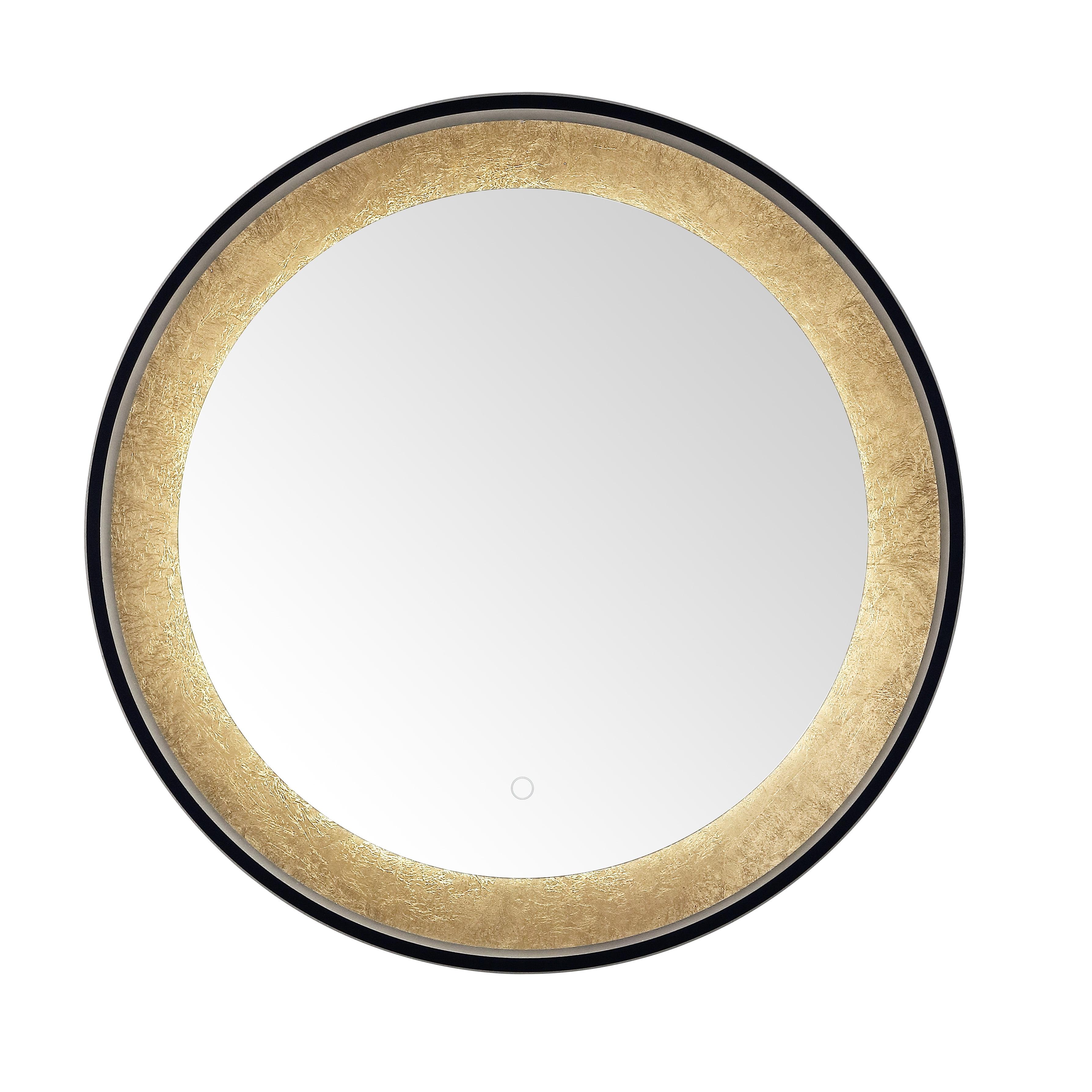 Erdem 30" Round Vanity Mirror with Silver and Gold LED Lighting