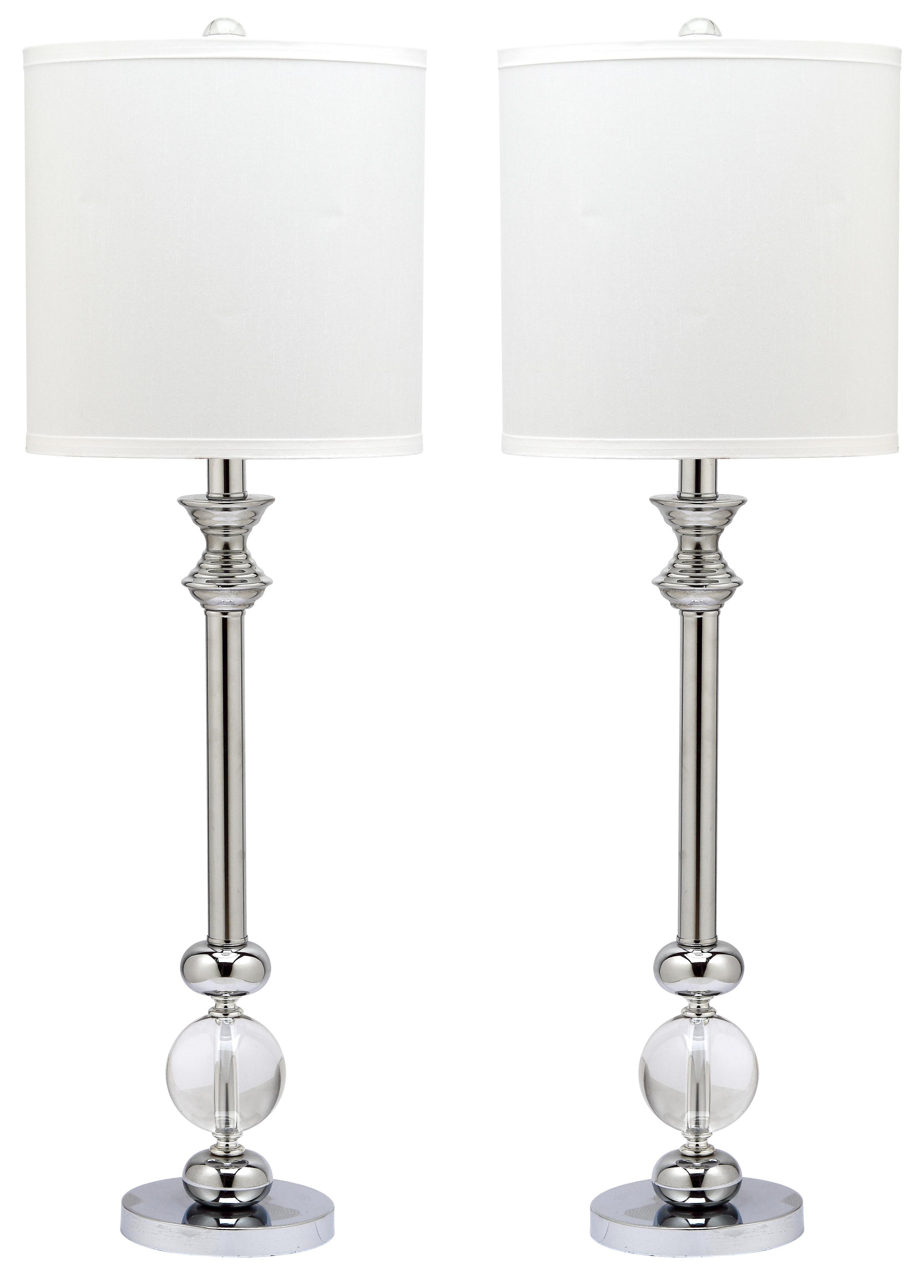Erica Crystal Candlestick Lamp W/ USB Port (Set of 2) - 31 Inch Height - LIT4164 - Crystal - Safavieh