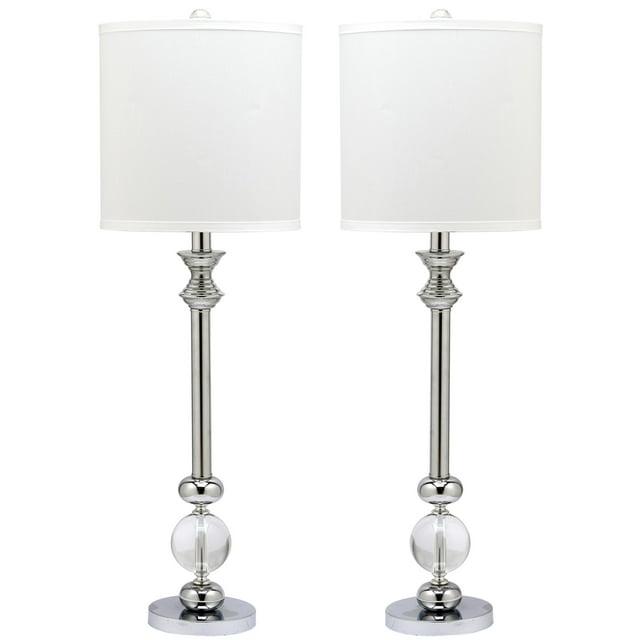 Erica Crystal Candlestick Lamp W/ USB Port (Set of 2) - 31 Inch Height - LIT4164 - Crystal - Safavieh