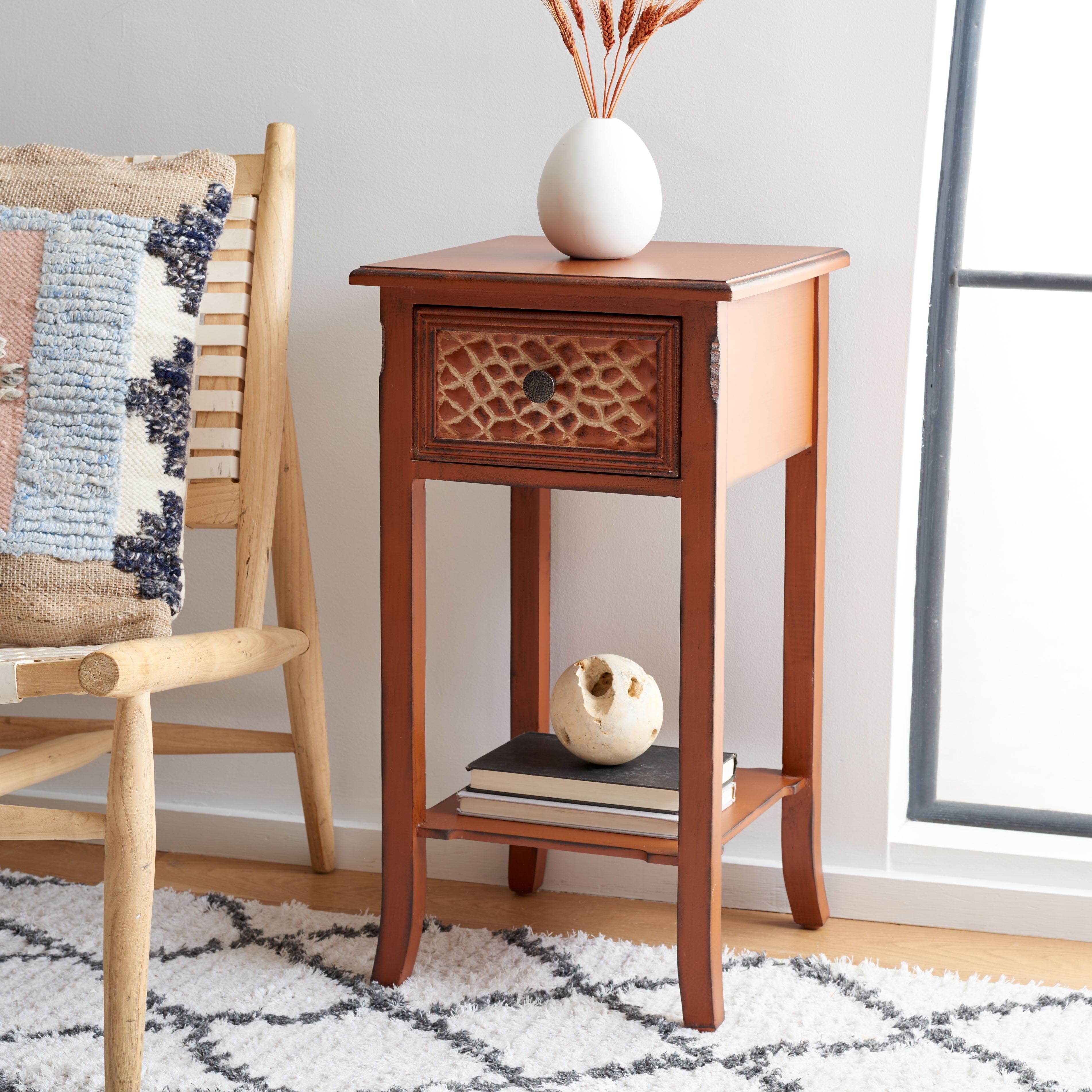 Ernest End Table - AMH4080A - Dark Brown - Safavieh Couture