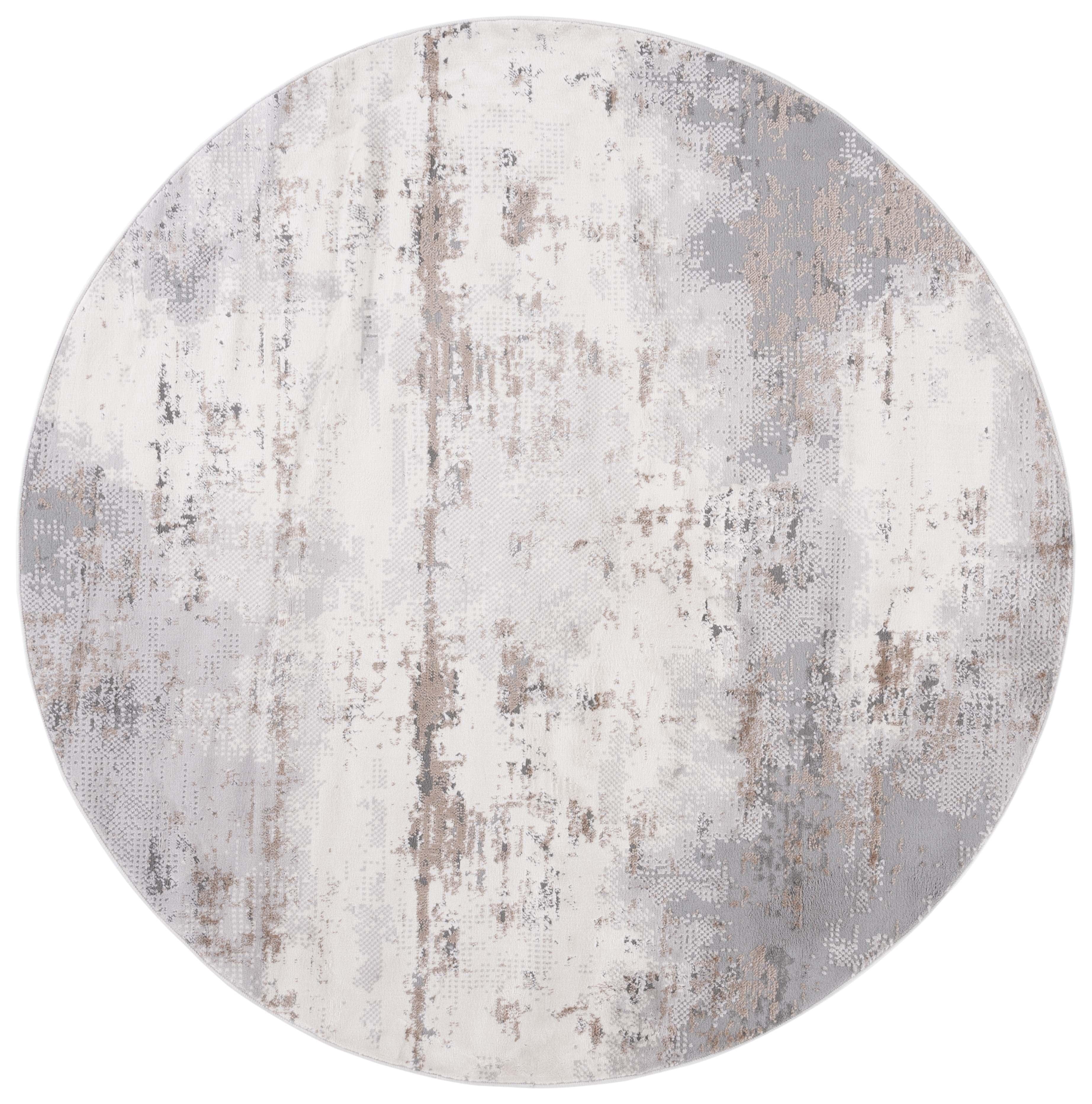 Eternal ETL204 Power Loomed Indoor Area Rug - Grey/Beige - 6'7" Round - Safavieh