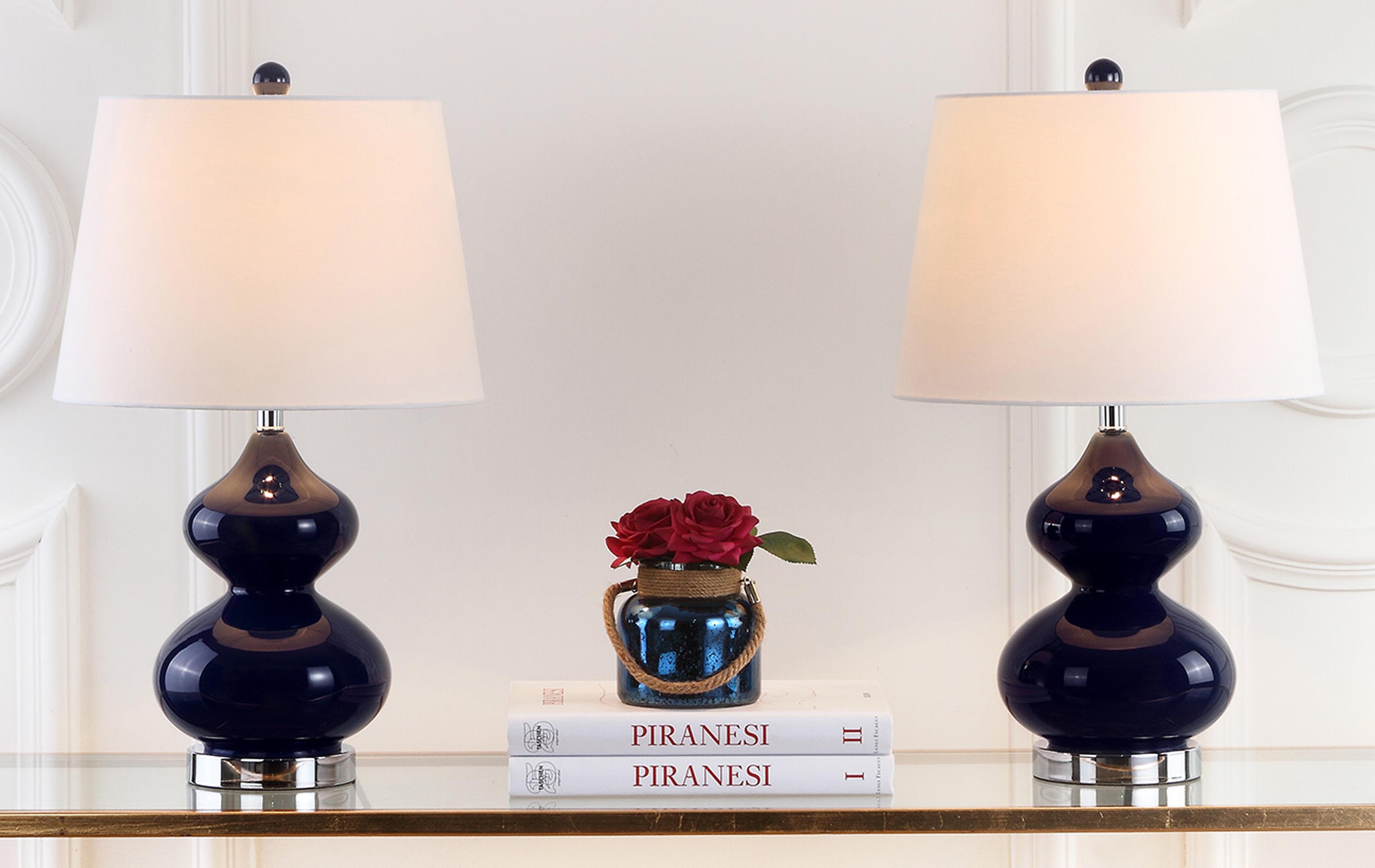 Eva Double Gourd Table Lamp (Set of 2) - 24 Inch Height - LIT4086 - Navy - Safavieh