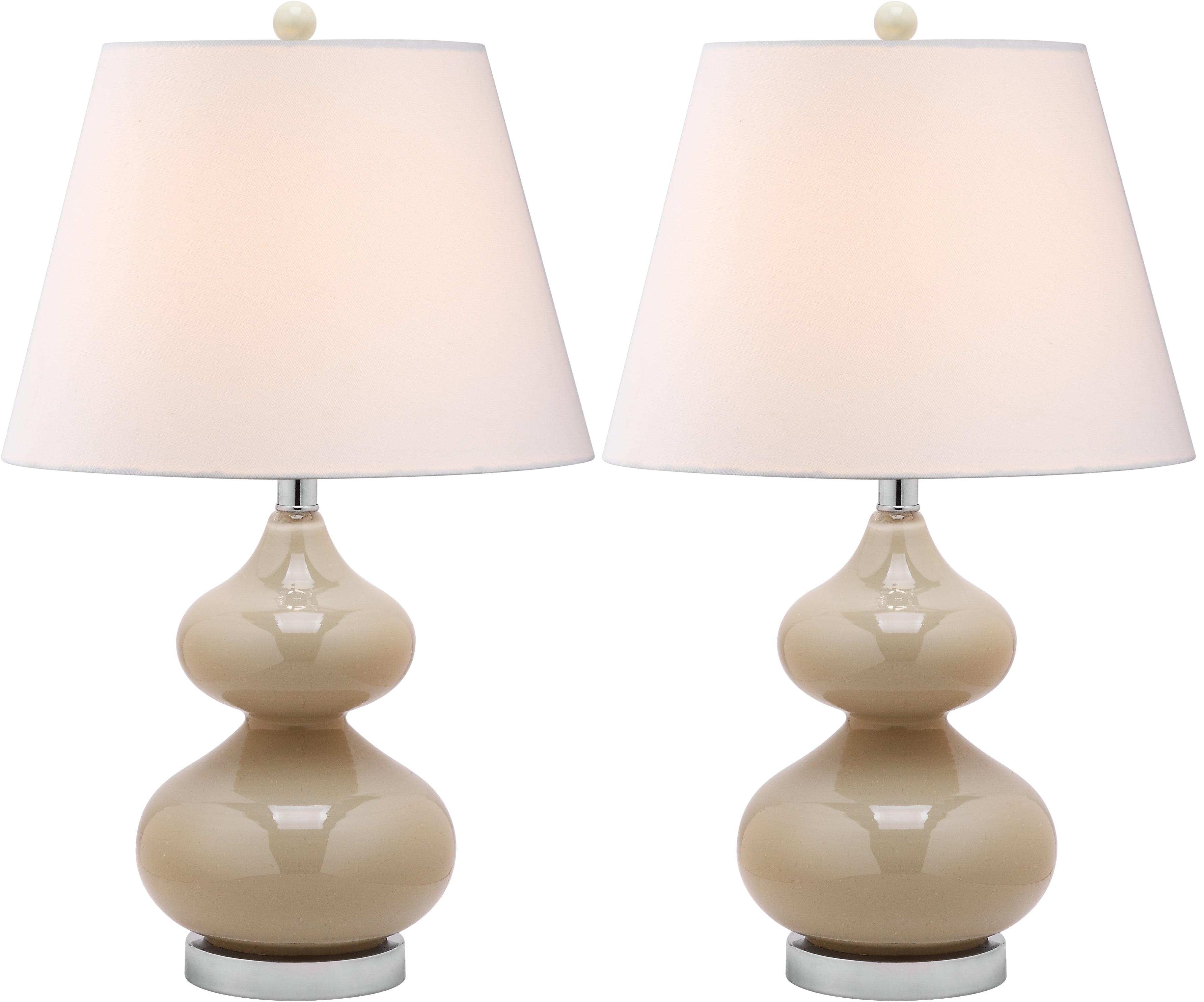 Eva Double Gourd Table Lamp (Set of 2) - 24 Inch Height - LIT4086 - Taupe - Safavieh