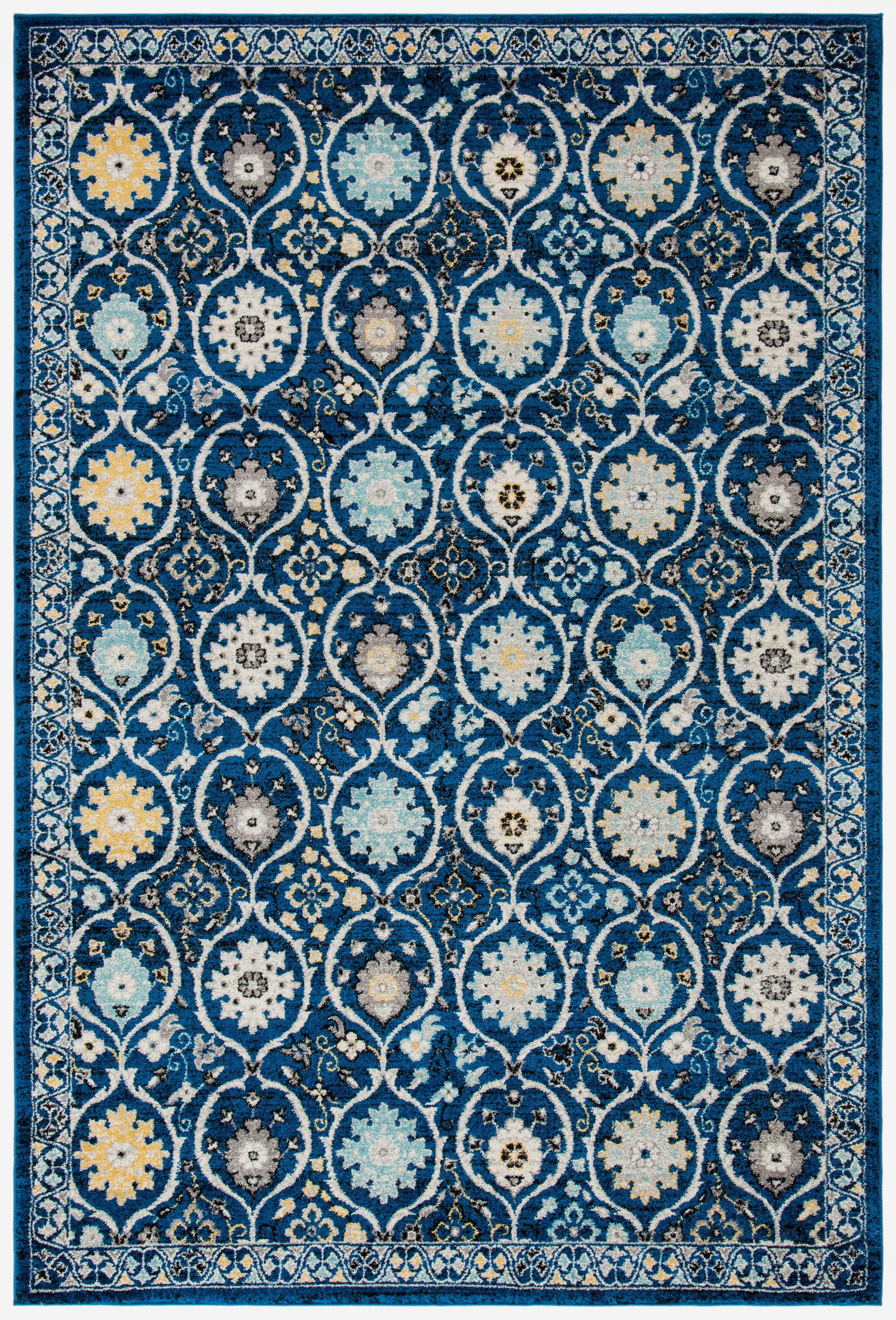 Evoke EVK210 Power Loomed Area Rug - Royal/Ivory - 5'3"x7'6" - Safavieh.