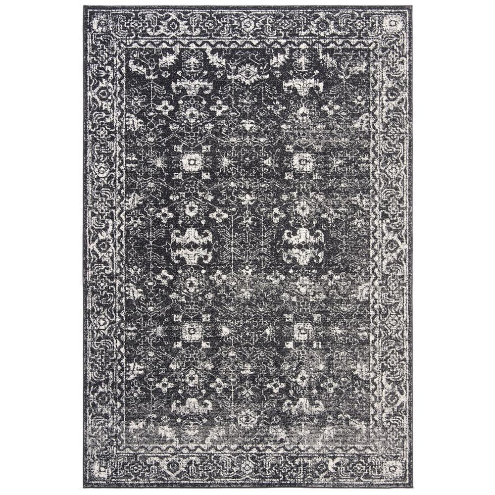 Evoke EVK270 Power Loomed Area Rug Charcoal / Ivory 5'-3" X 7'-6" - Safavieh.