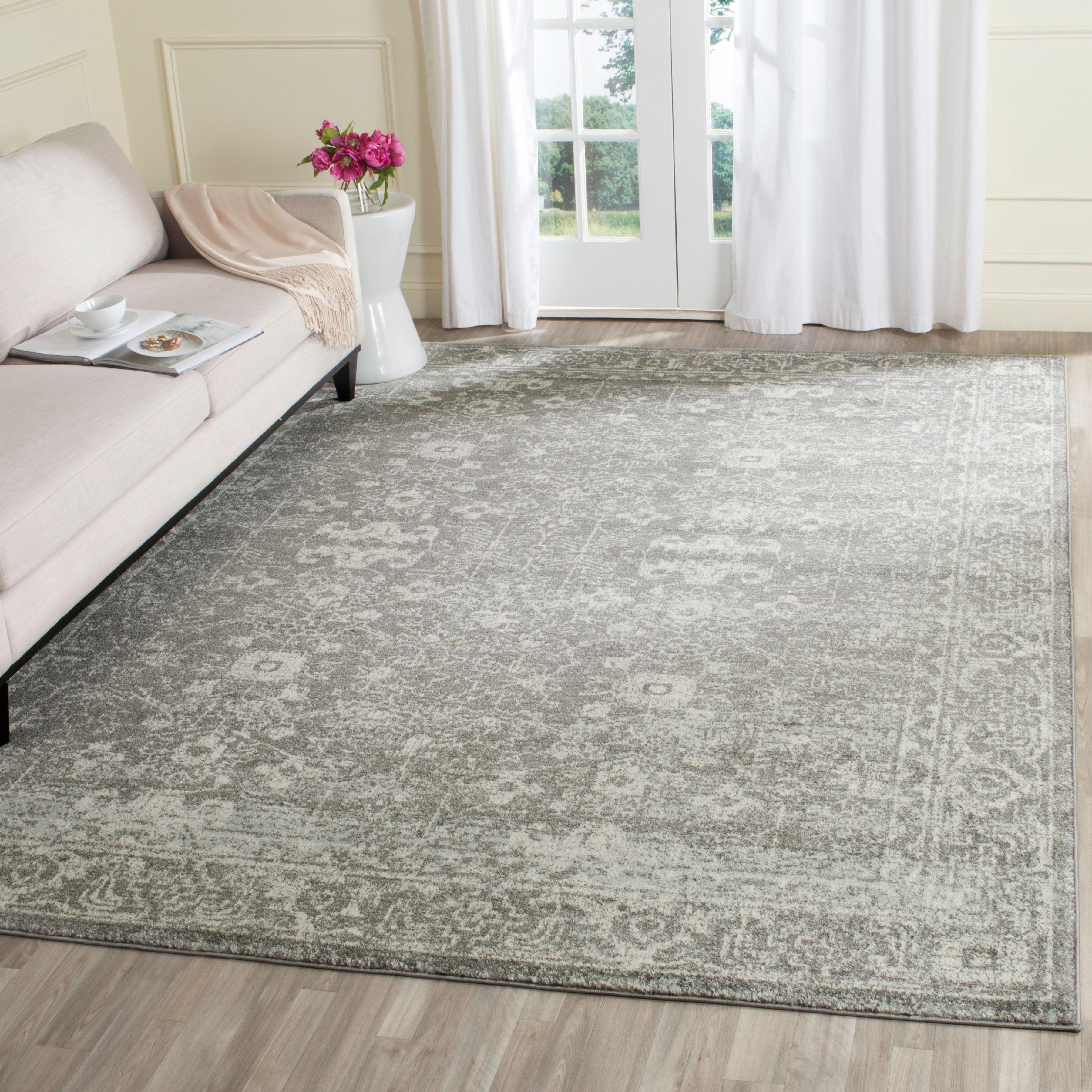 Evoke 10' x 14' Gray Synthetic Easy Care Area Rug