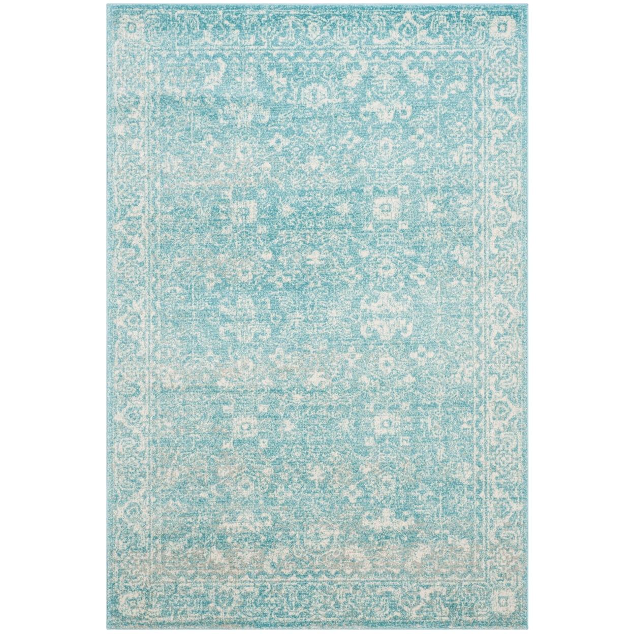 Evoke EVK270 Power Loomed Area Rug Light Blue / Ivory 4' X 6' - Safavieh.