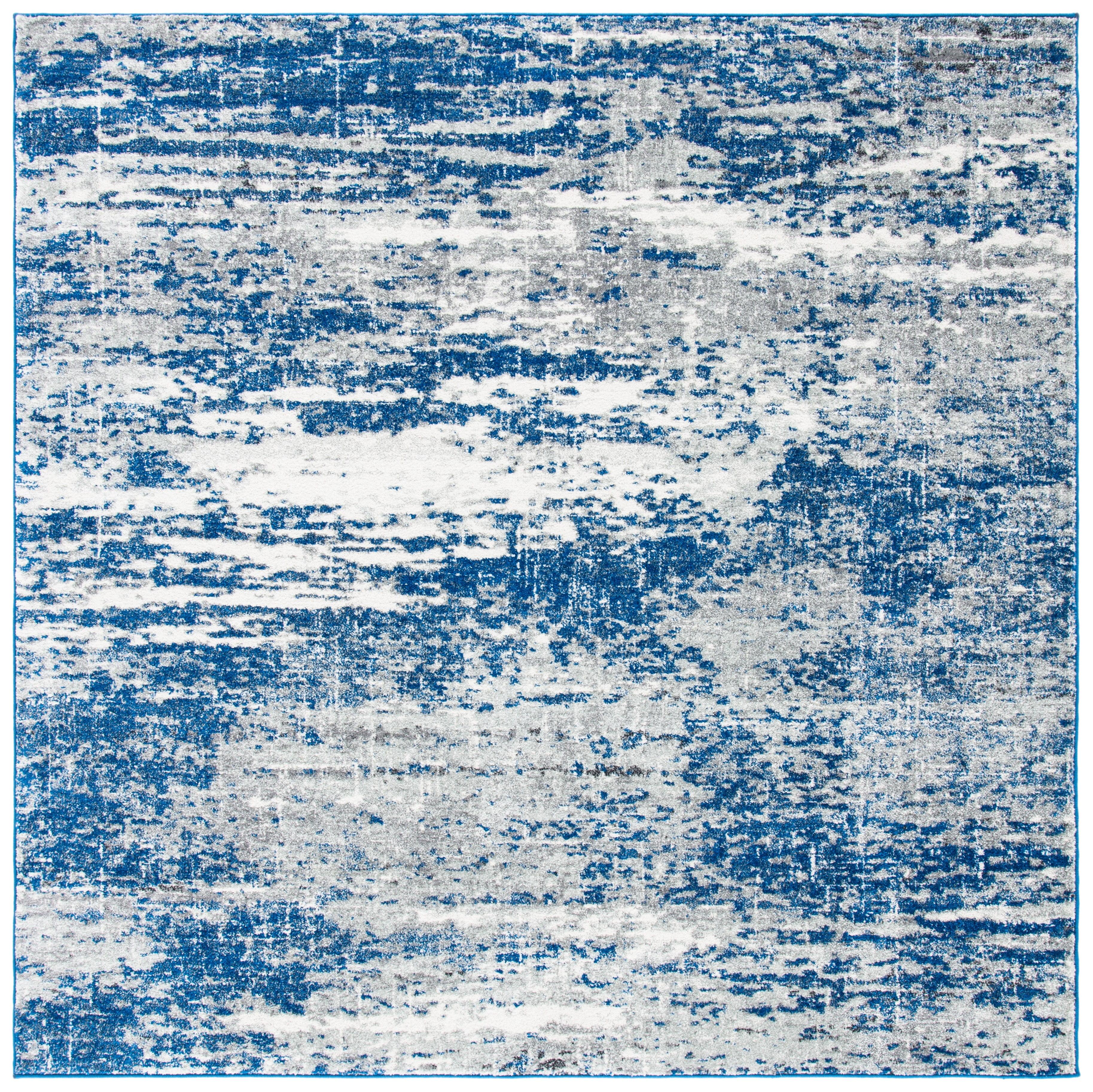 Evoke EVK272 Power Loomed Indoor Area Rug - Dark Blue/Grey - 6'7"x6'7" - Safavieh