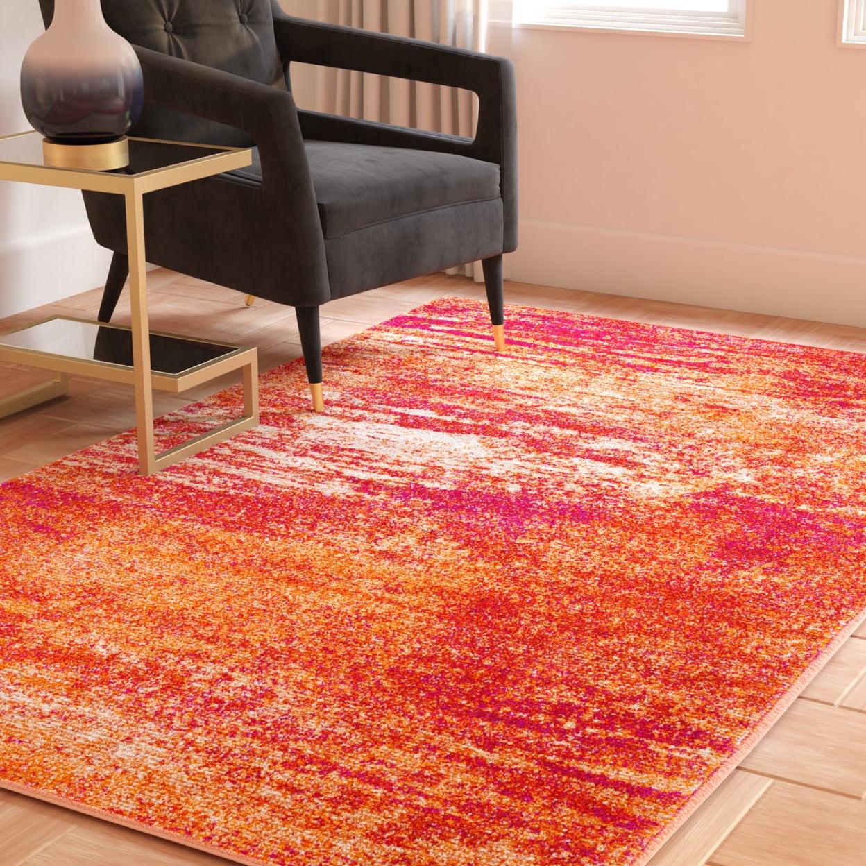 Evoke EVK272 Power Loomed Indoor Area Rug - Ivory/Orange - 4'x6' - Safavieh