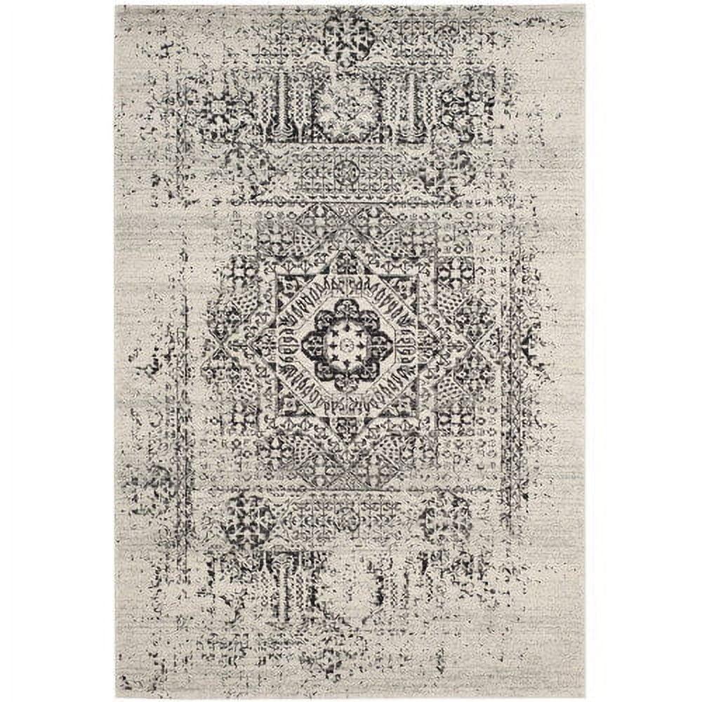 Chic Reversible Black/Ivory Synthetic 8' x 10' Area Rug