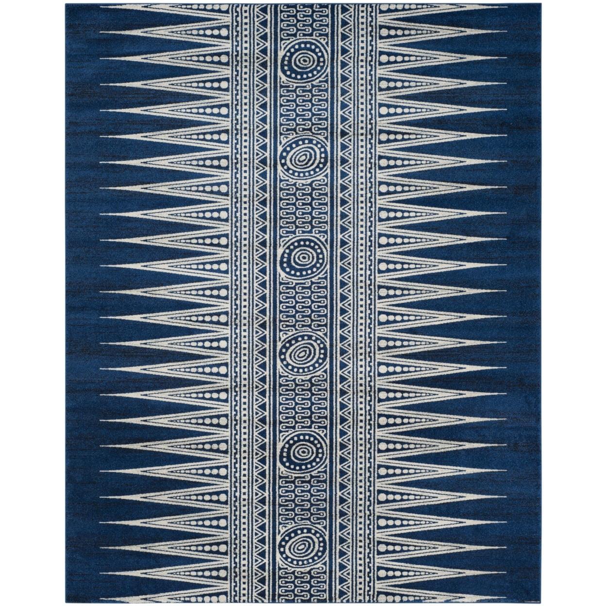 Evoke EVK226 Power Loomed Indoor Area Rug - Royal/Ivory - 6'7"x9' - Safavieh