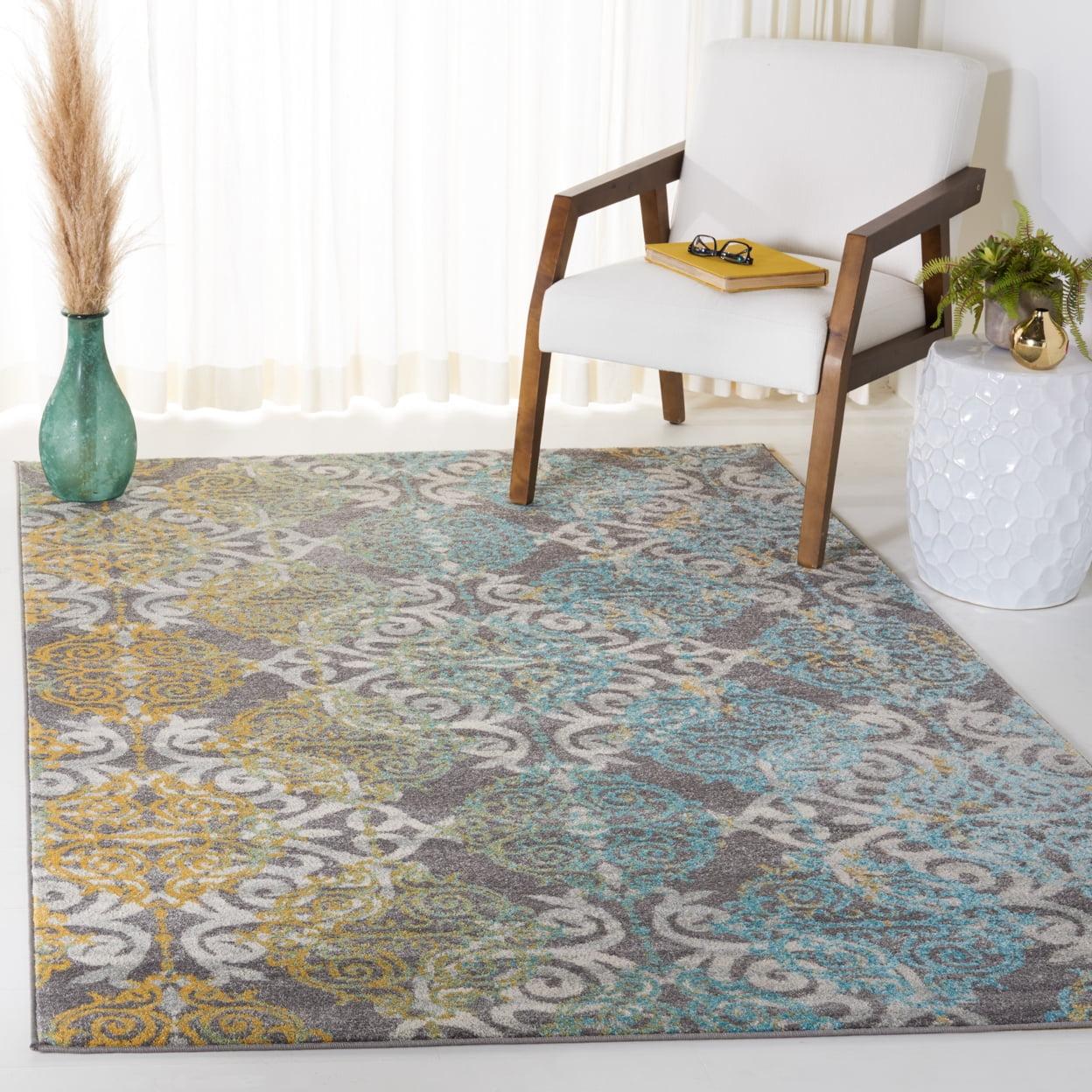 Evoke EVK230 Power Loomed Area Rug - Grey/Ivory - 12'x18' - Safavieh.